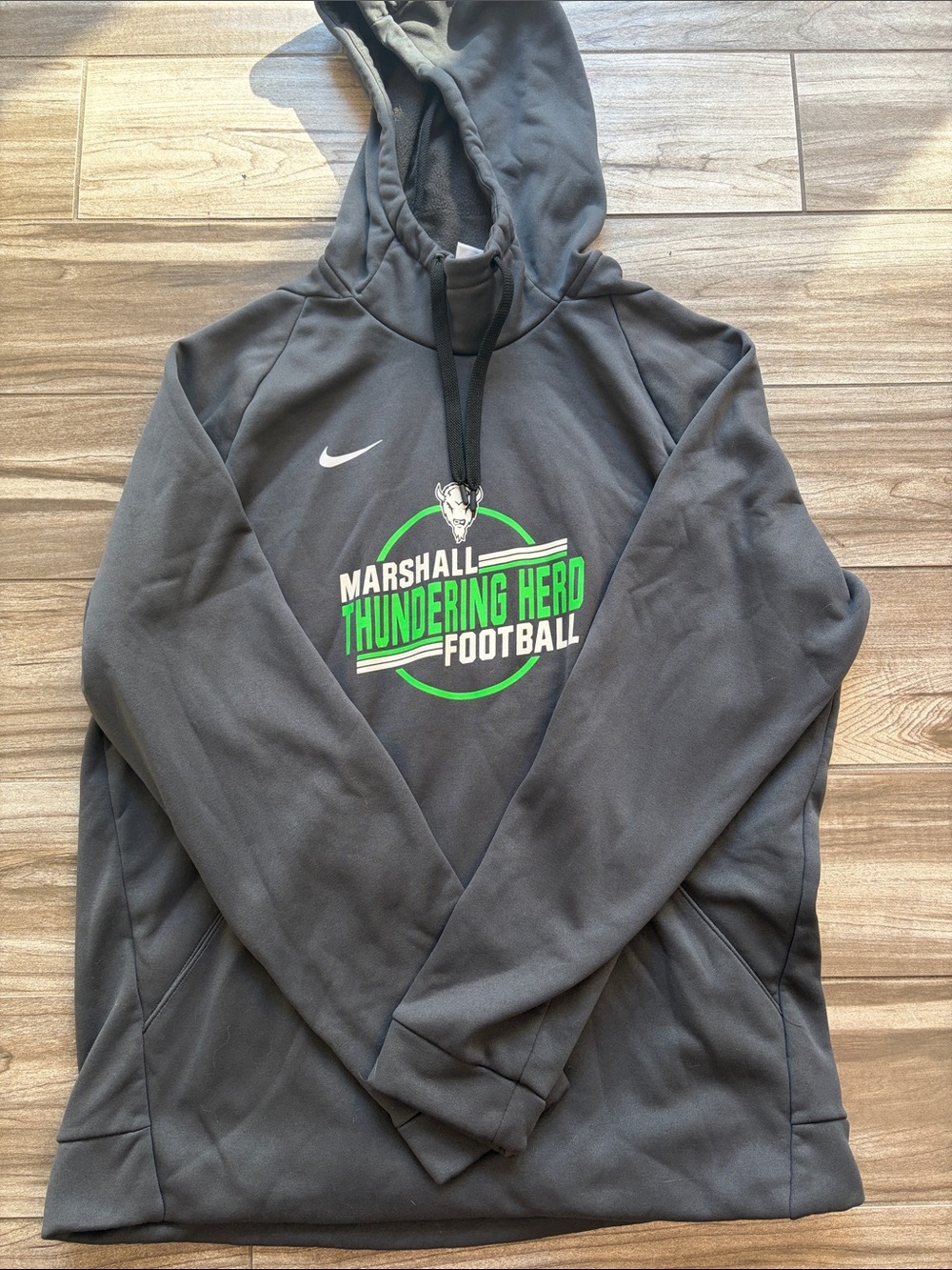 Nike Gray Marshall Thundering Herd Football Hoodie